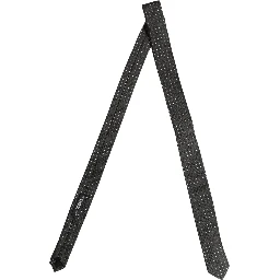 Dark Gray Polka Dot Silk Adjustable Necktie Accessory Tie