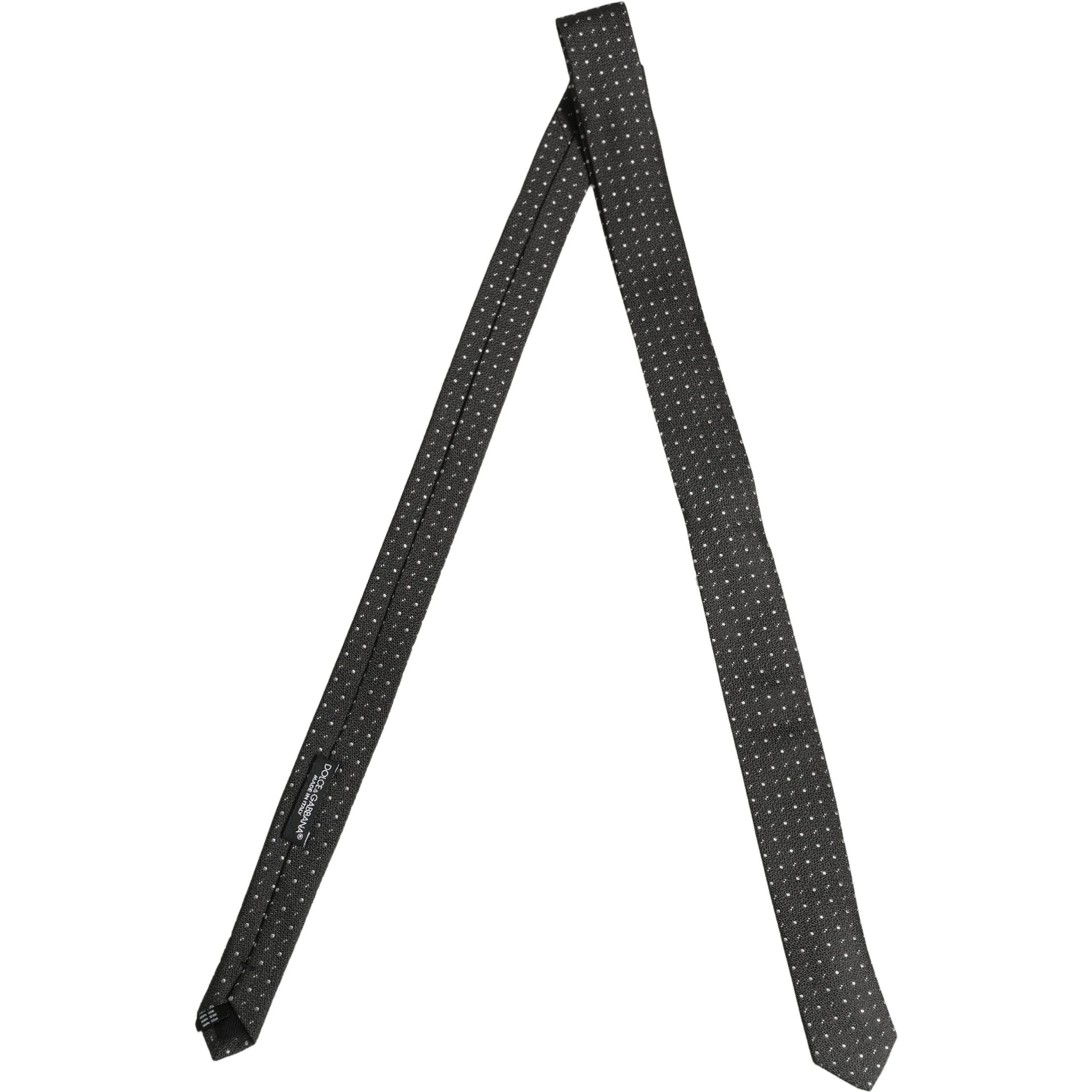 Dark Gray Polka Dot Silk Adjustable Necktie Accessory Tie