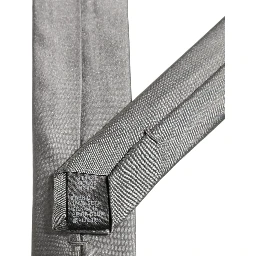 Gray Satin 100% Silk Adjustable Tied Men Necktie Tie