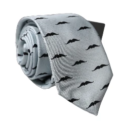 Light Gray Mustache Silk Adjustable Necktie Accessory