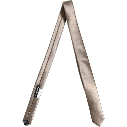 Brown Satin 100% Silk Adjustable Tied Men Necktie Tie