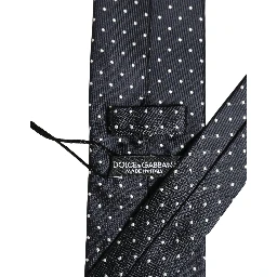 Dark Blue Polka Dot Silk Adjustable Necktie Accessory Tie