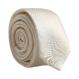 Cream Satin 100% Silk Adjustable Tied Men Necktie Tie