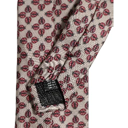 Beige Lady Bug Silk Adjustable Necktie Men Accessory Tie