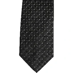 Black Jacquard Silk Adjustable Men Necktie Accessory Tie