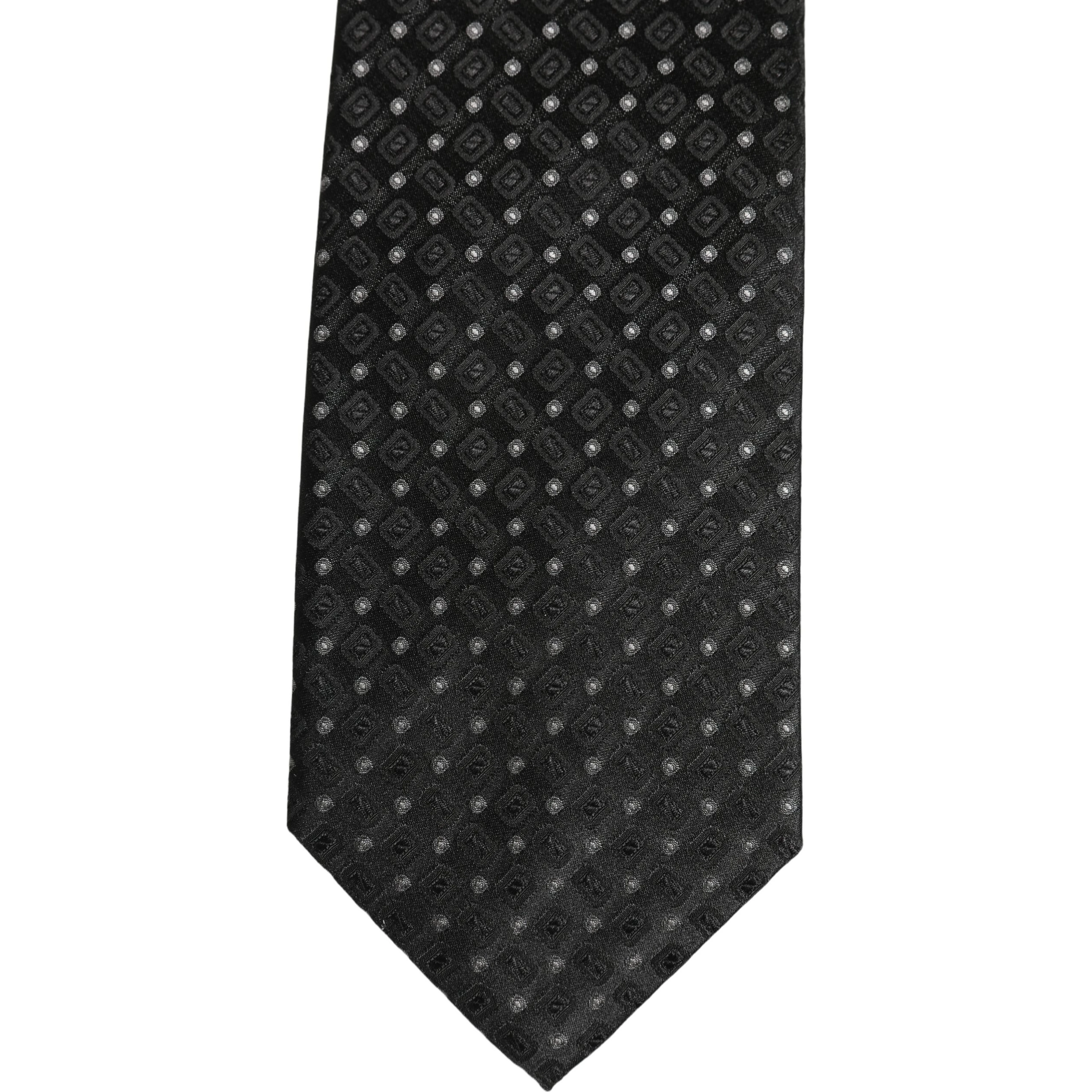 Black Jacquard Silk Adjustable Men Necktie Accessory Tie