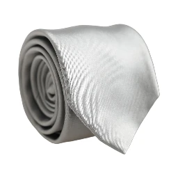 Gray Satin 100% Silk Adjustable Tied Men Necktie Tie