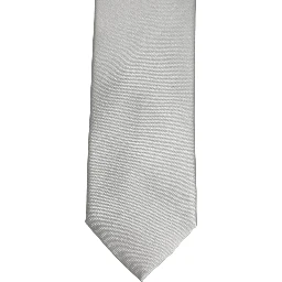 Gray Satin 100% Silk Adjustable Tied Men Necktie Tie