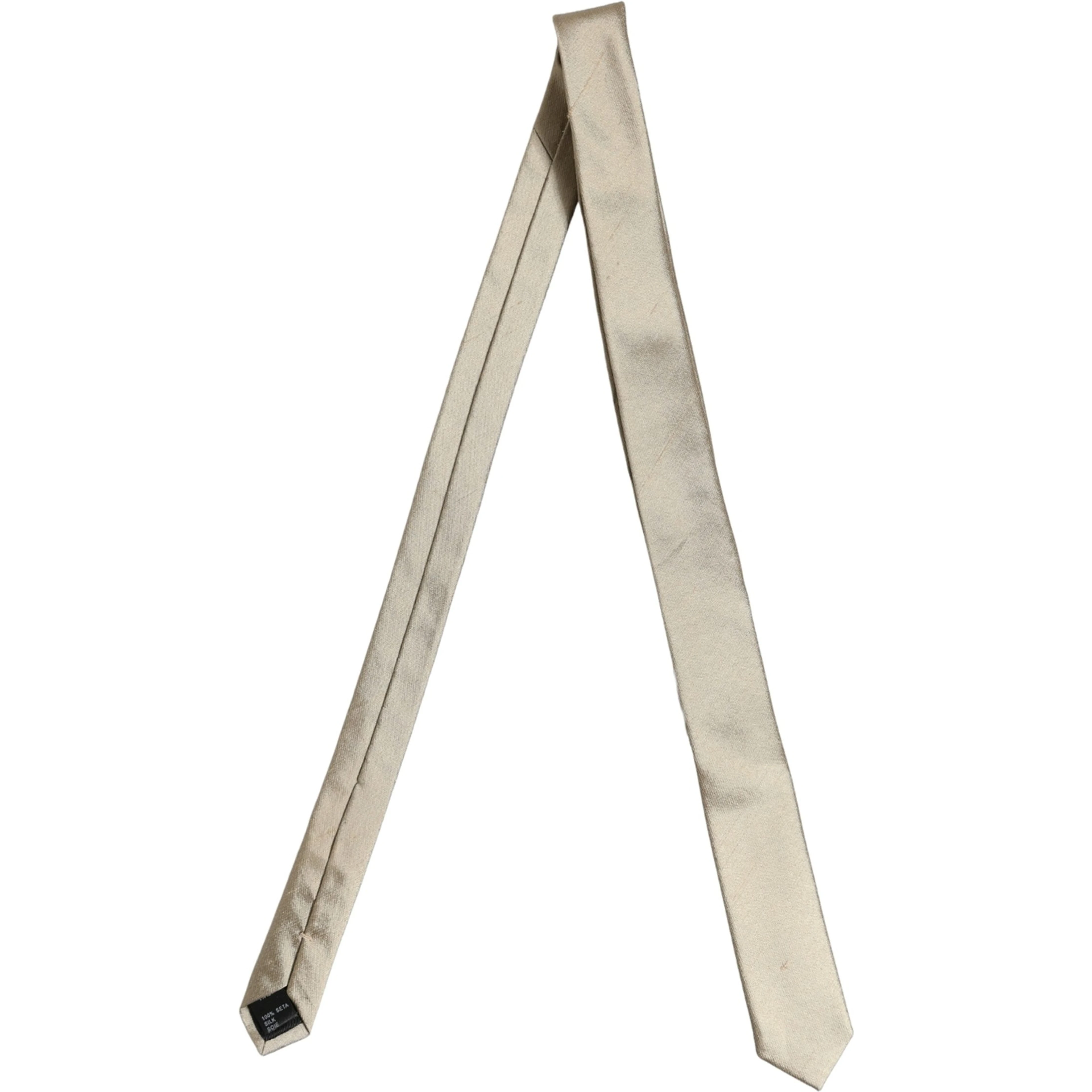 Gold Satin Silk Textured Adjustable Necktie Accessory Tie