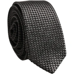Dark Gray Textured Silk Adjustable Necktie Accessory Tie