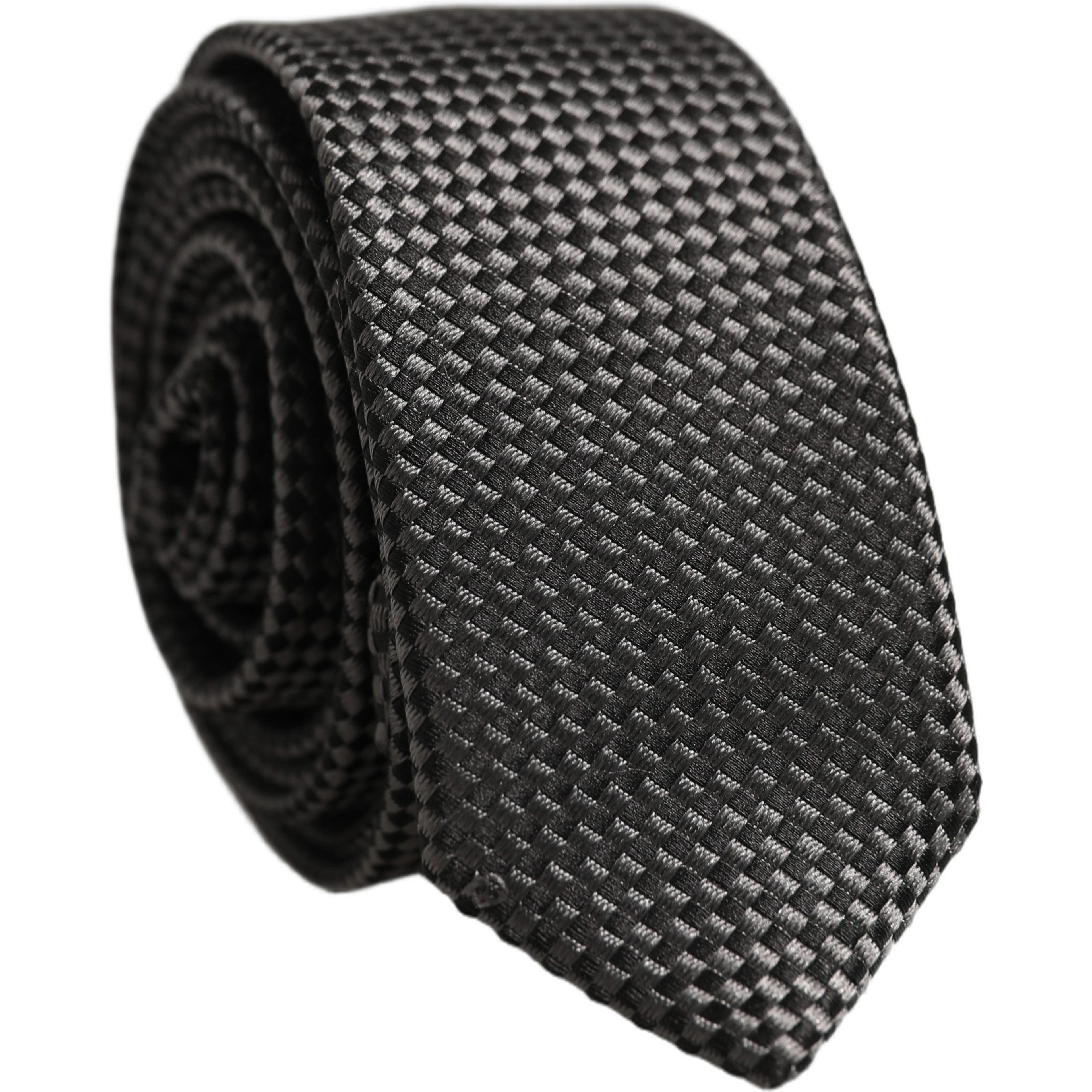 Dark Gray Textured Silk Adjustable Necktie Accessory Tie