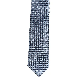 Blue Circle Pattern Silk Adjustable Necktie Accessor Tie