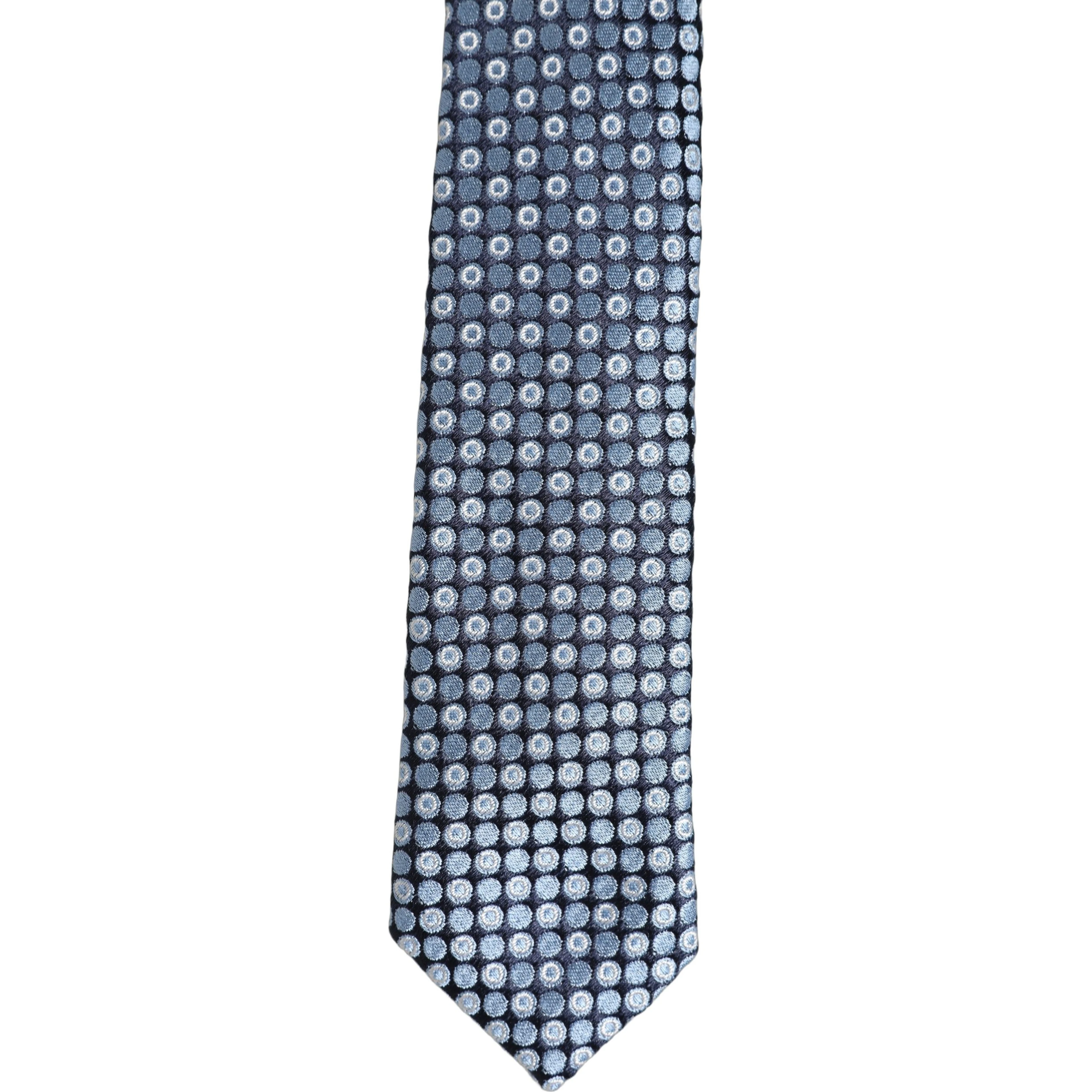 Blue Circle Pattern Silk Adjustable Necktie Accessor Tie