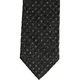 Black Geometric Circle Adjustable Necktie Accessory Tie