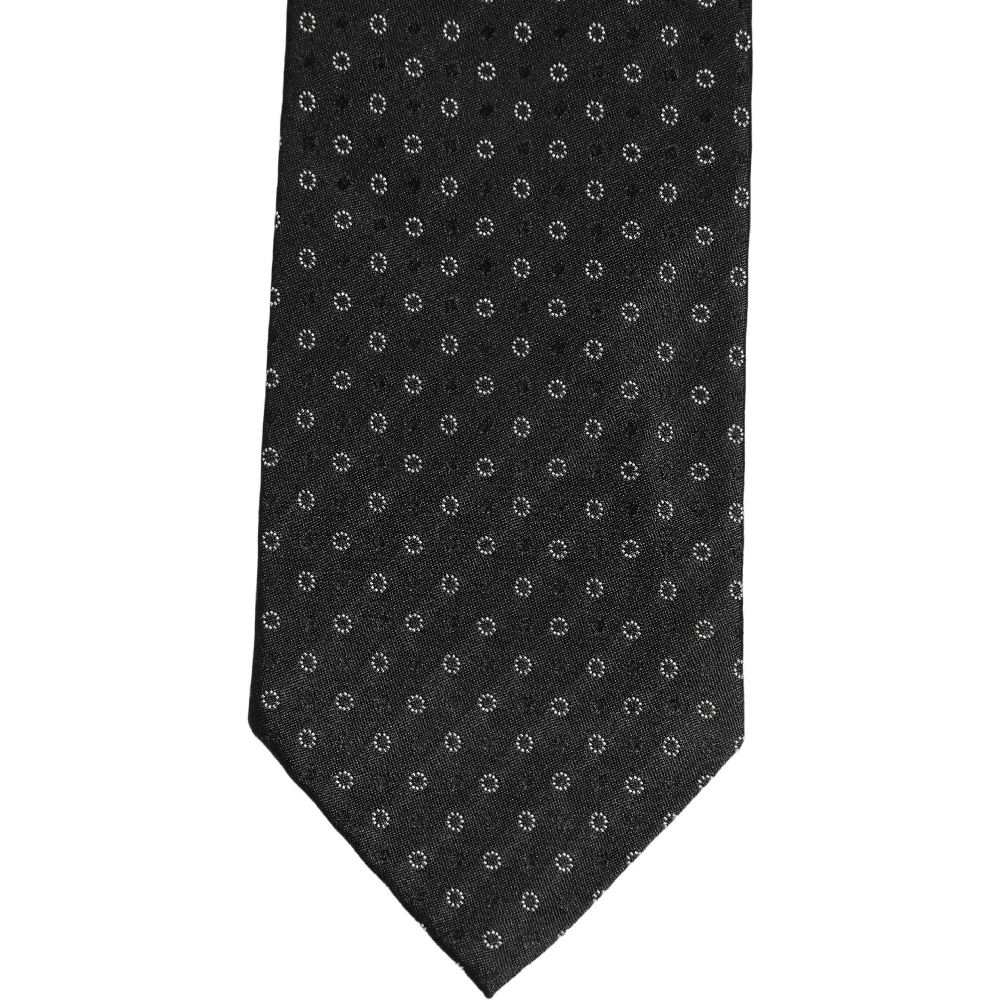 Black Geometric Circle Adjustable Necktie Accessory Tie