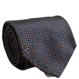 Dark Blue Geometric Silk Adjustable Necktie Accessory Tie