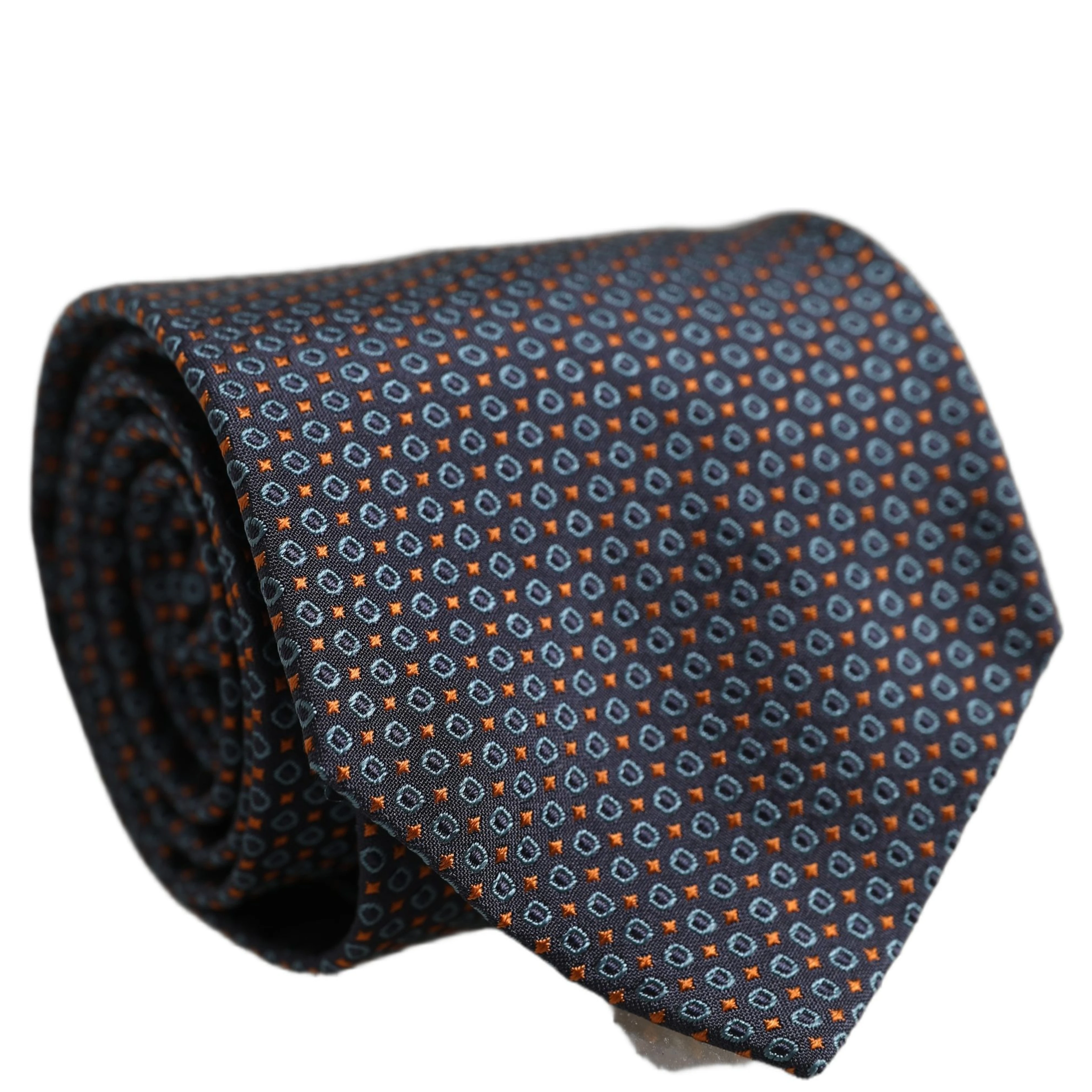 Dark Blue Geometric Silk Adjustable Necktie Accessory Tie