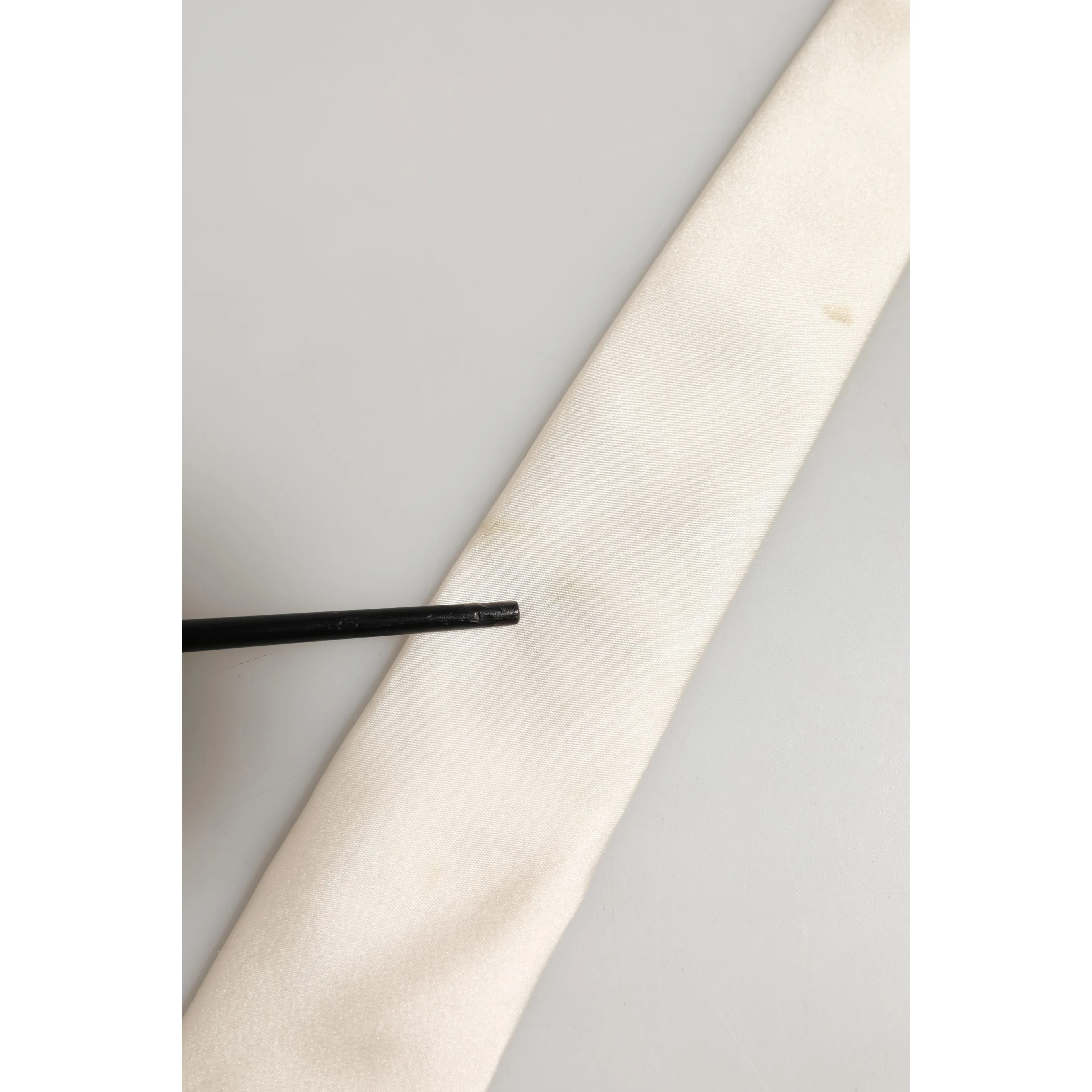 Cream Satin 100% Silk Adjustable Tied Men Necktie Tie