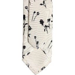 Off White Floral Print Adjustable Necktie Accessory Tie