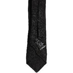 Black Floral Brocade Silk Adjustable Necktie Accessory Tie