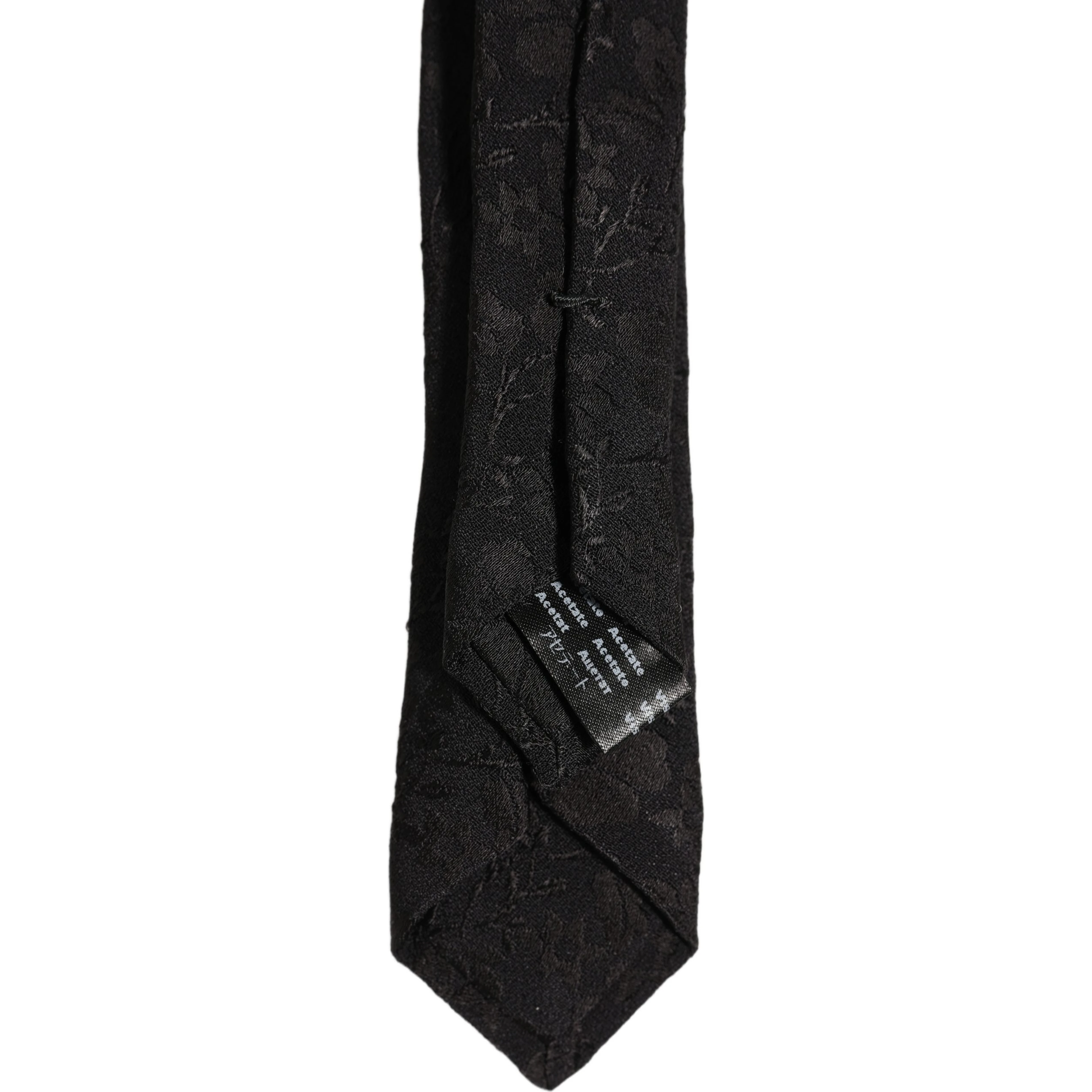 Black Floral Brocade Silk Adjustable Necktie Accessory Tie