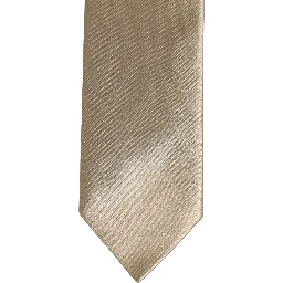 Beige Satin Silk Adjustable Tied Necktie Accessory Tie