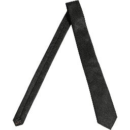 Black Swirl Pattern Silk Adjustable Necktie Accessory Tie