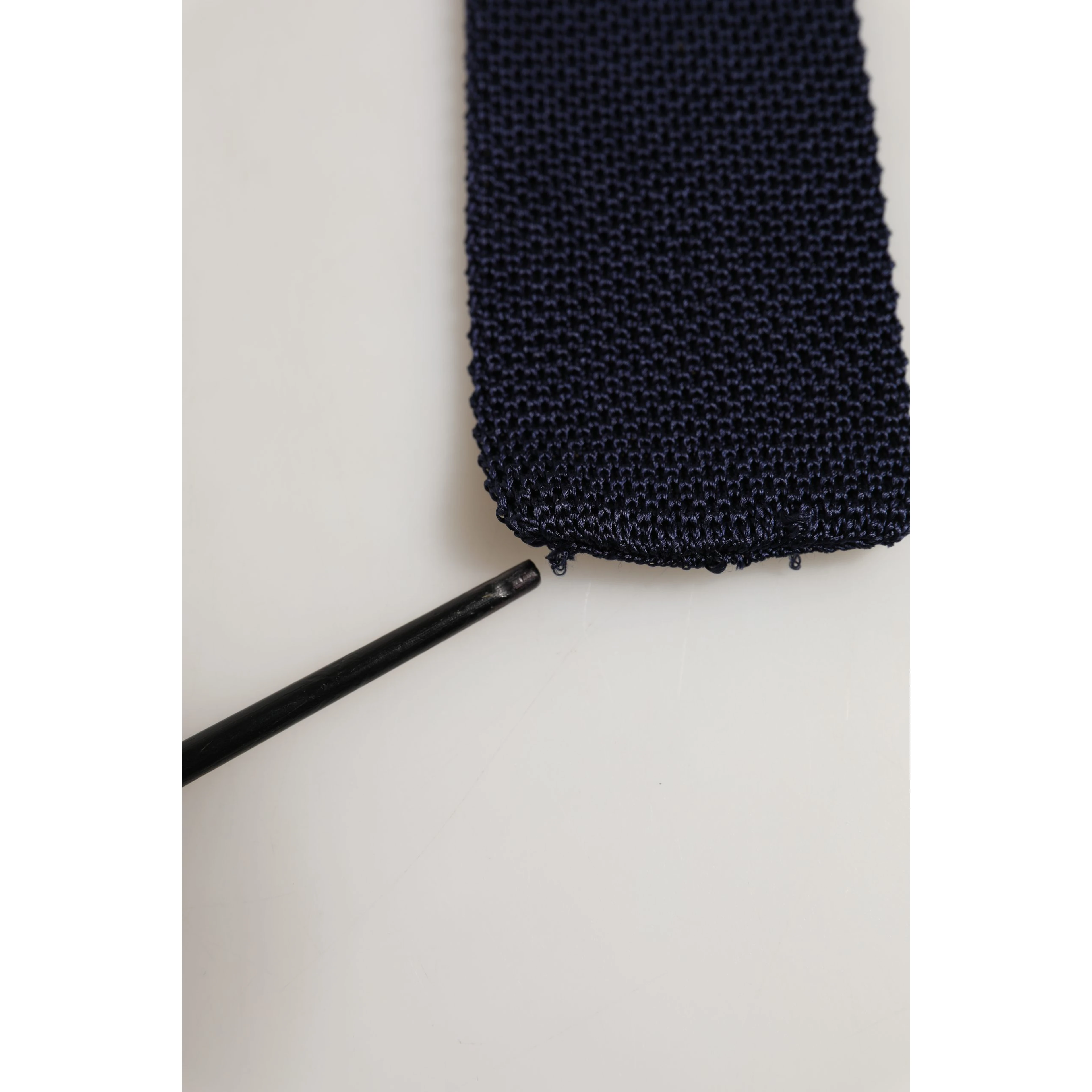 Dark Blue Textured Knitted Adjustable Necktie Accessory Tie