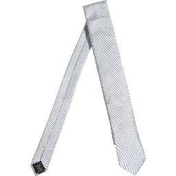 Men Light Blue Silk Classic Adjustable Tied Necktie Tie