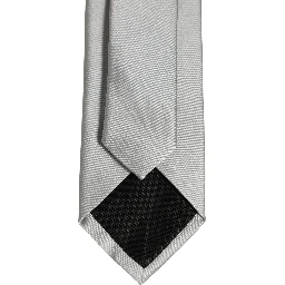 Gray Satin 100% Silk Adjustable Tied Men Necktie Tie