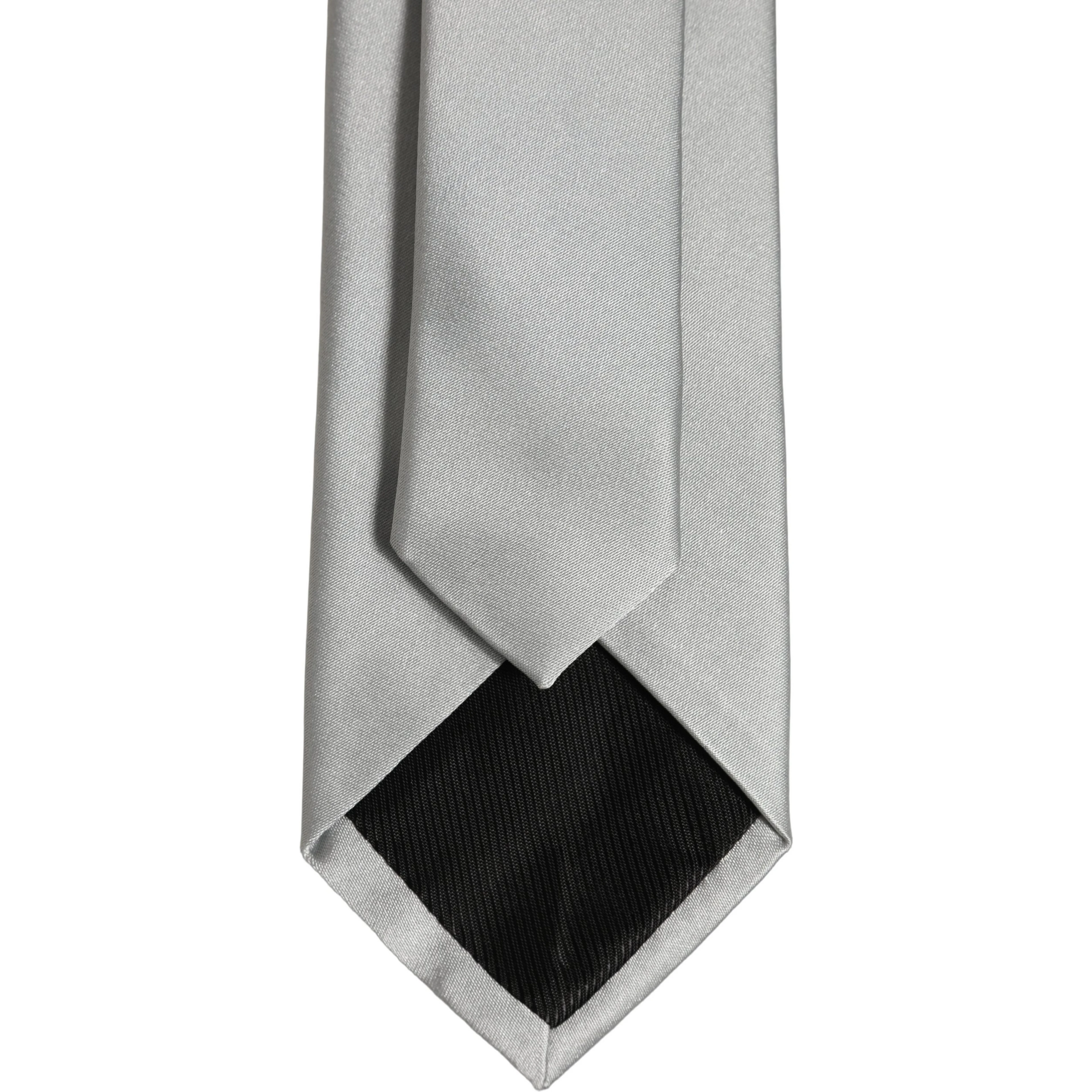 Gray Satin 100% Silk Adjustable Tied Men Necktie Tie