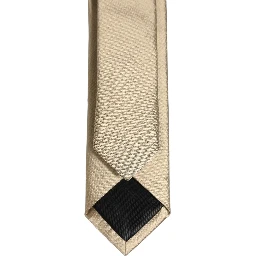 Gold Satin Silk Textured Adjustable Necktie Accessory Tie