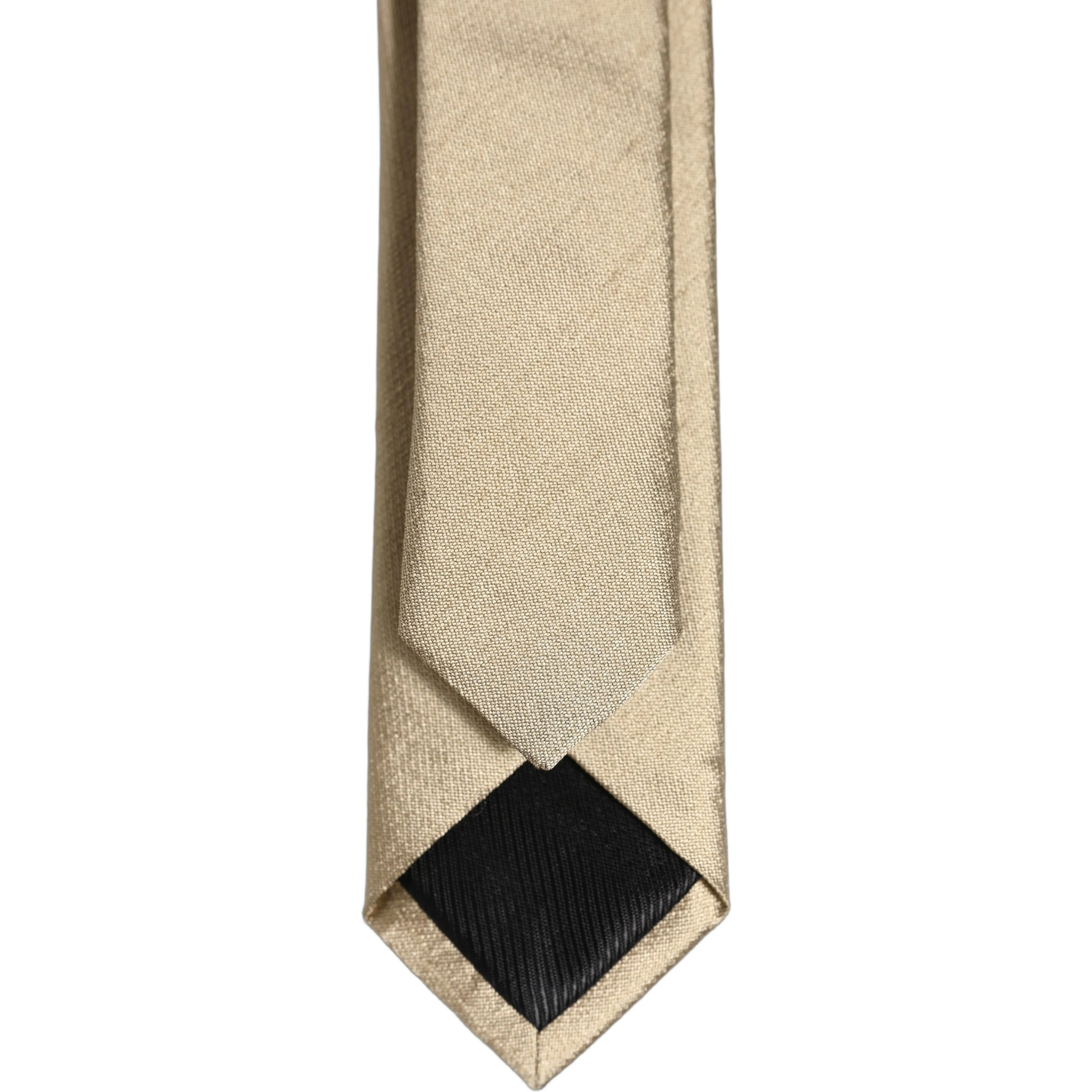Gold Satin Silk Textured Adjustable Necktie Accessory Tie