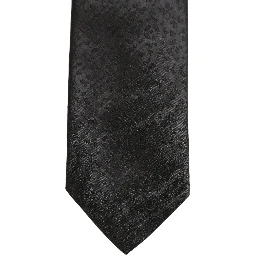 Black Jacquard Silk Adjustable Necktie Men Accessory Tie