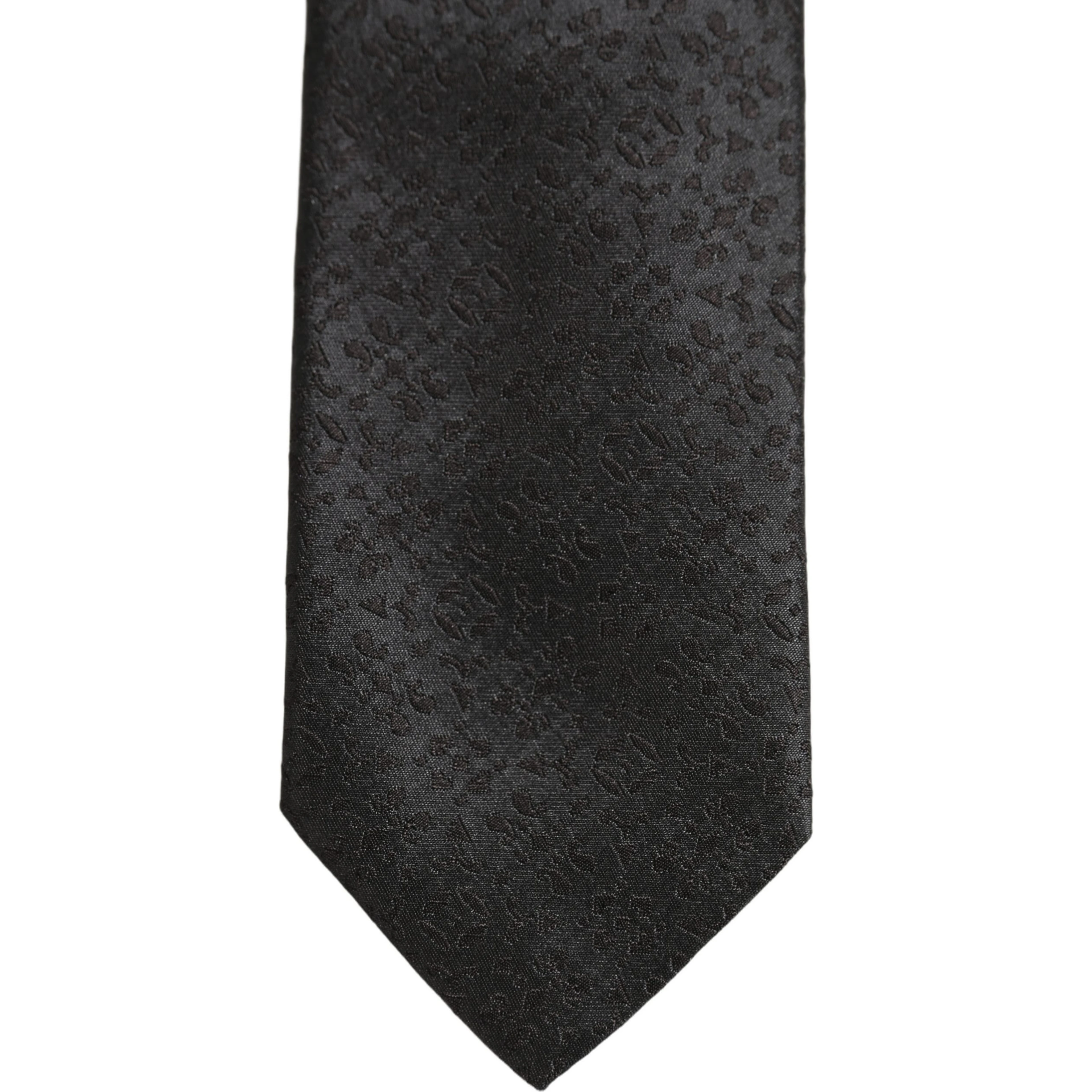 Black Jacquard Silk Adjustable Necktie Men Accessory Tie
