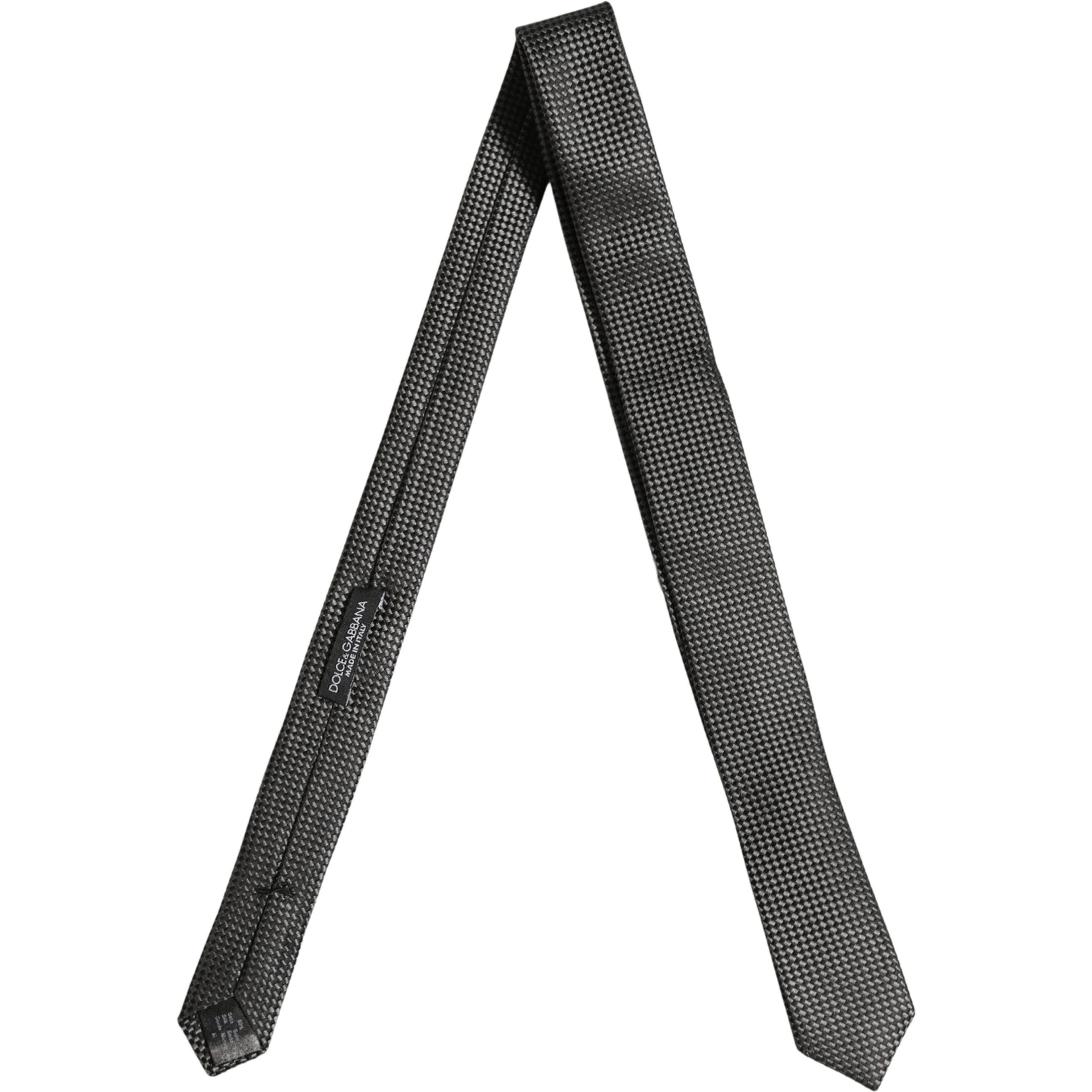 Dark Gray Textured Silk Adjustable Necktie Accessory Tie
