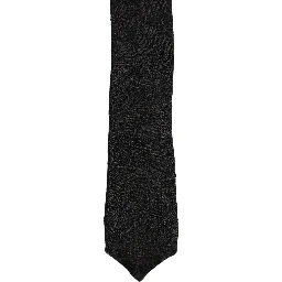 Black Floral Brocade Silk Adjustable Necktie Accessory Tie