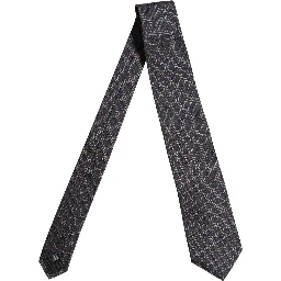 Dark Blue Geometric Silk Adjustable Necktie Accessory Tie