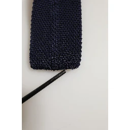 Dark Blue Textured Knitted Adjustable Necktie Accessory Tie