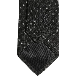 Black Geometric Circle Adjustable Necktie Accessory Tie