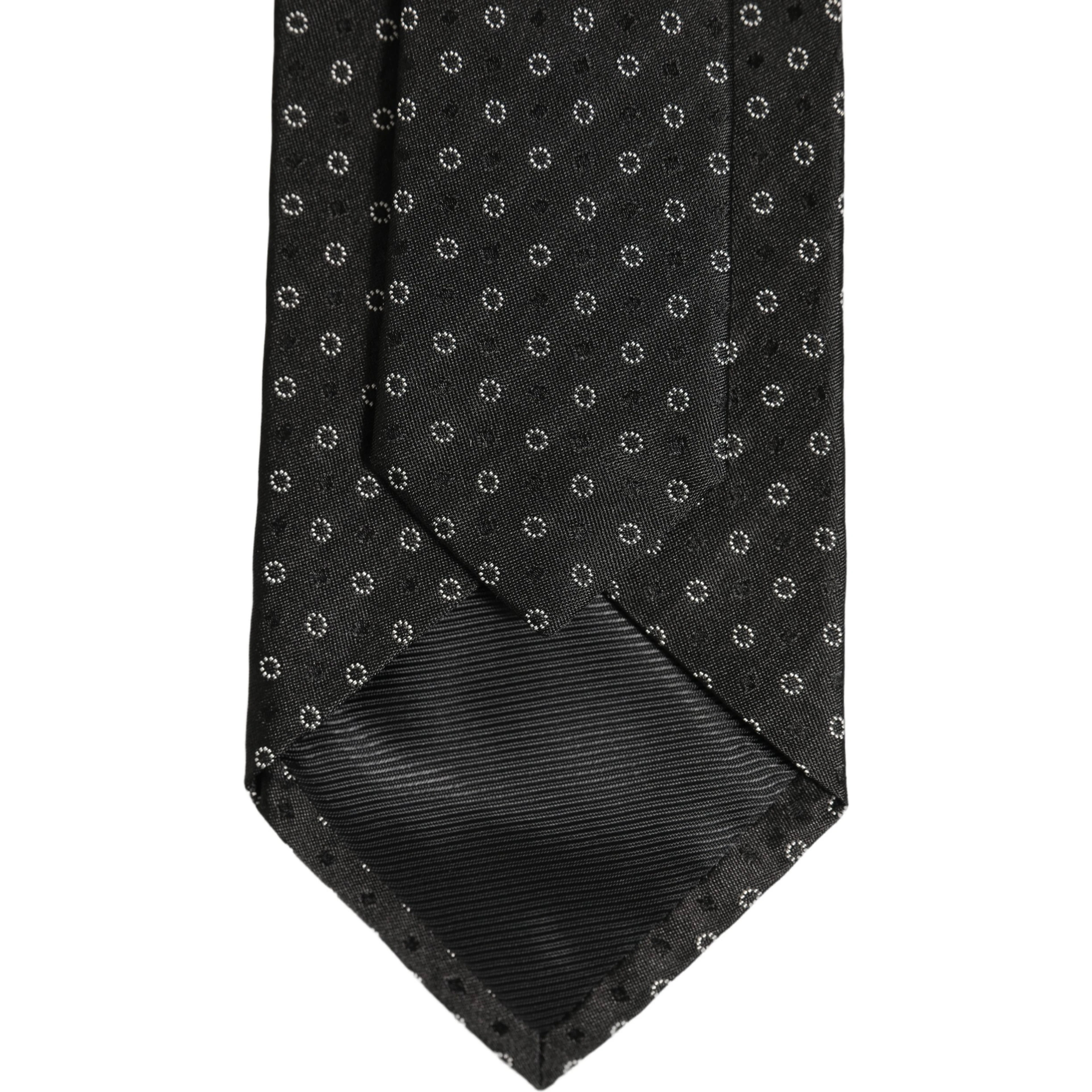 Black Geometric Circle Adjustable Necktie Accessory Tie