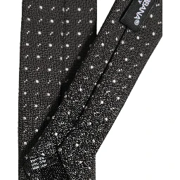 Dark Gray Polka Dot Silk Adjustable Necktie Accessory Tie