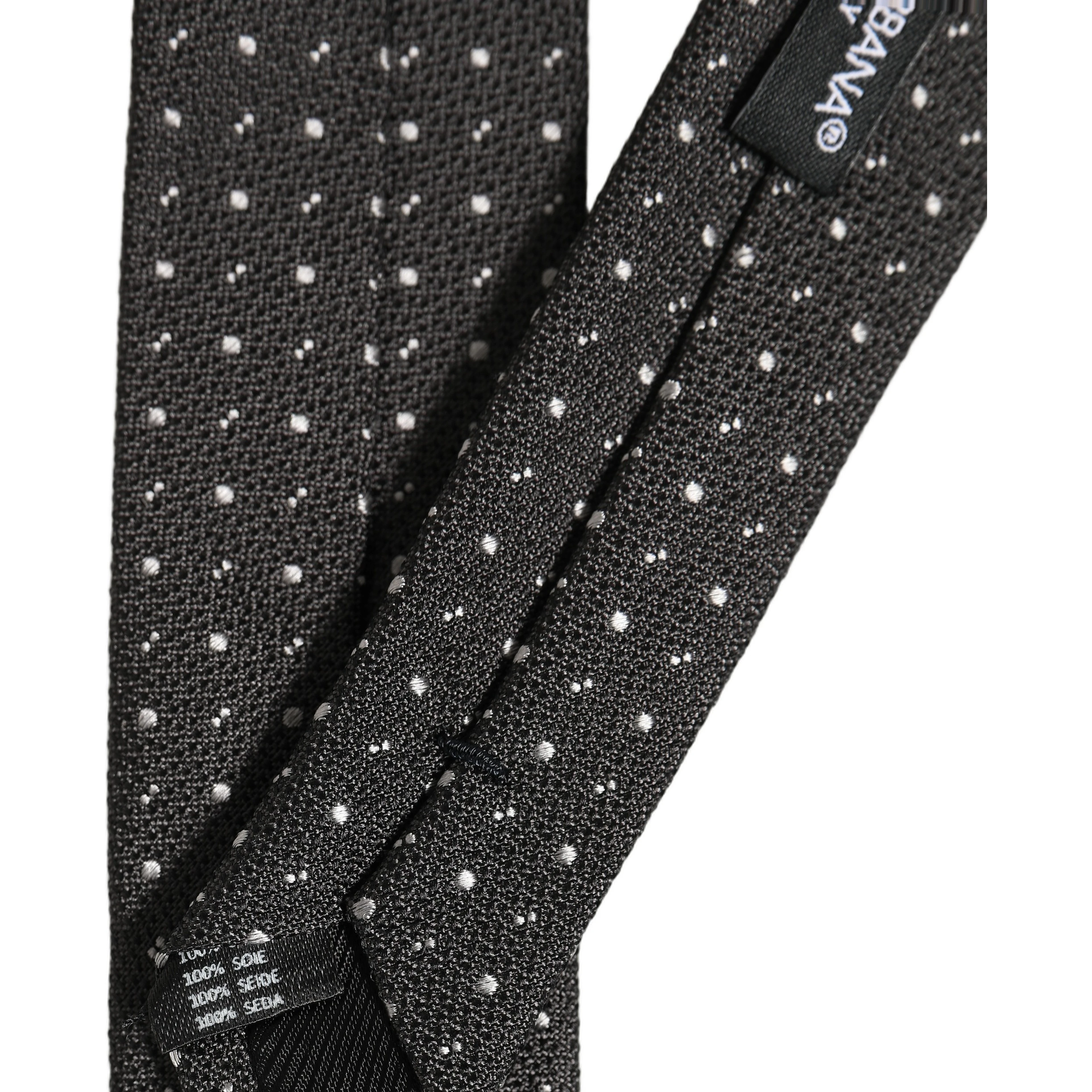 Dark Gray Polka Dot Silk Adjustable Necktie Accessory Tie