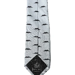 Light Gray Mustache Silk Adjustable Necktie Accessory