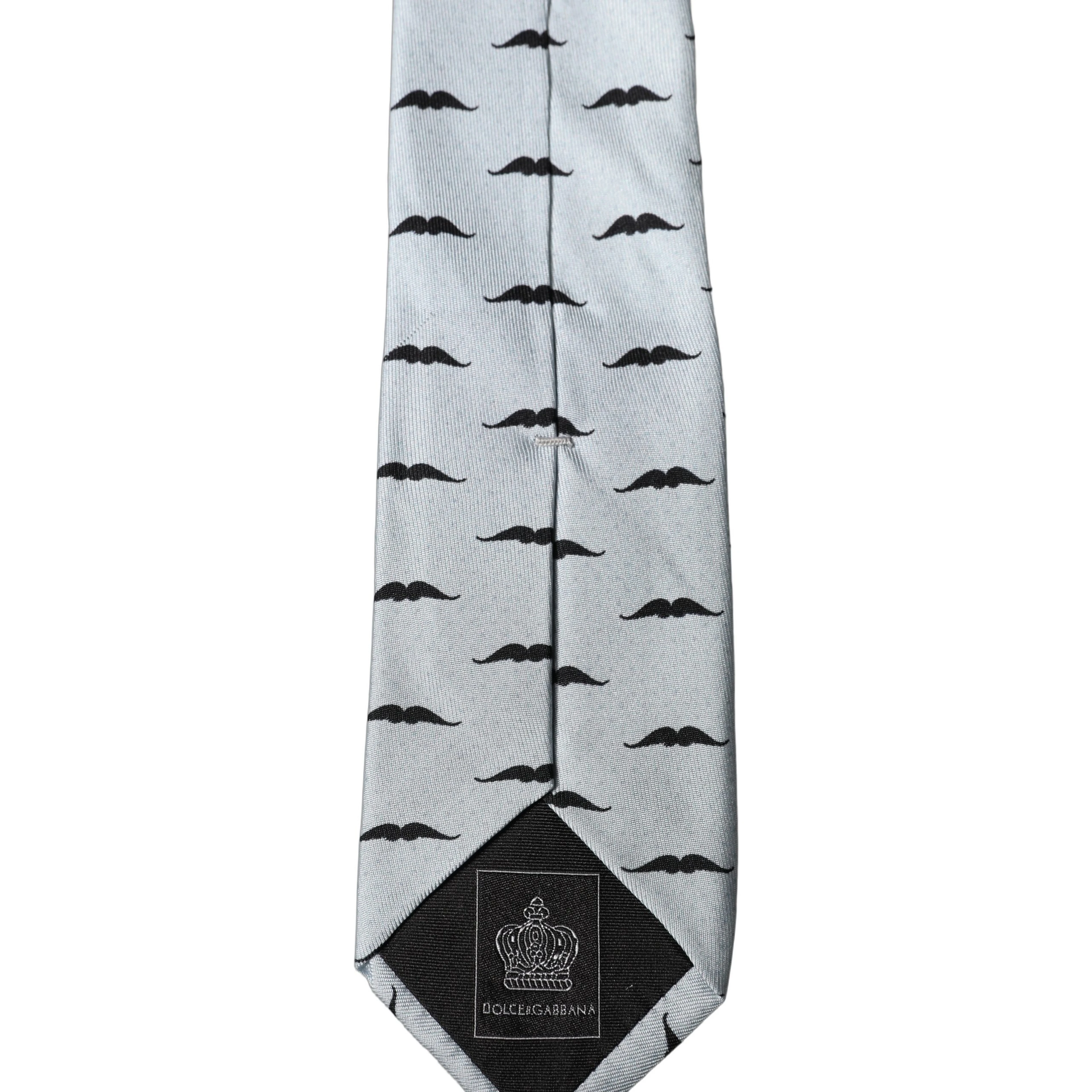 Light Gray Mustache Silk Adjustable Necktie Accessory