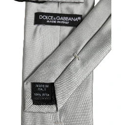 Gray Satin 100% Silk Adjustable Tied Men Necktie Tie