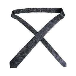 Dark Blue Silk Geometric Adjustable Tied Necktie Tie