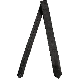 Black Satin Textured Adjustable Necktie Men Accessory Tie