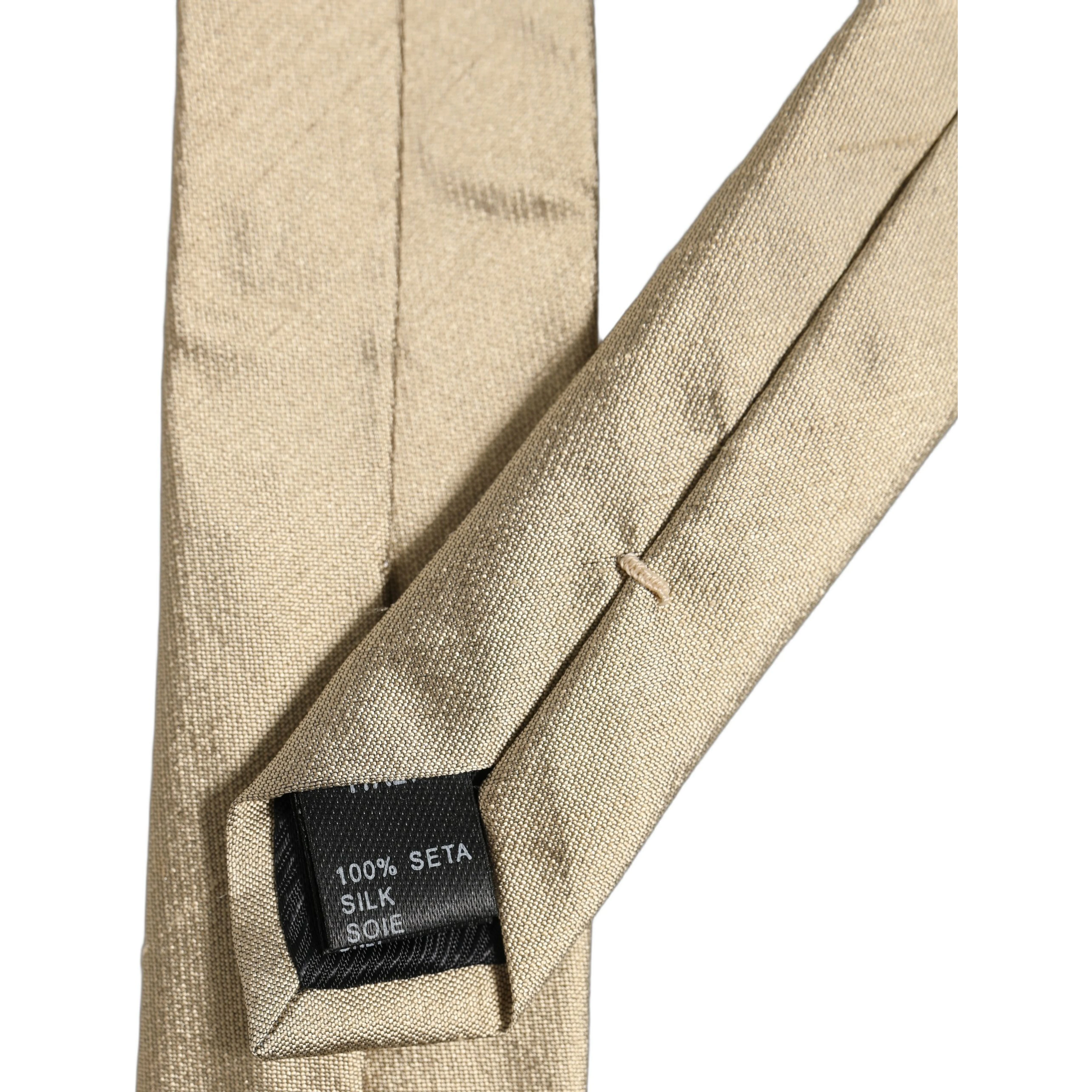 Gold Satin Silk Textured Adjustable Necktie Accessory Tie