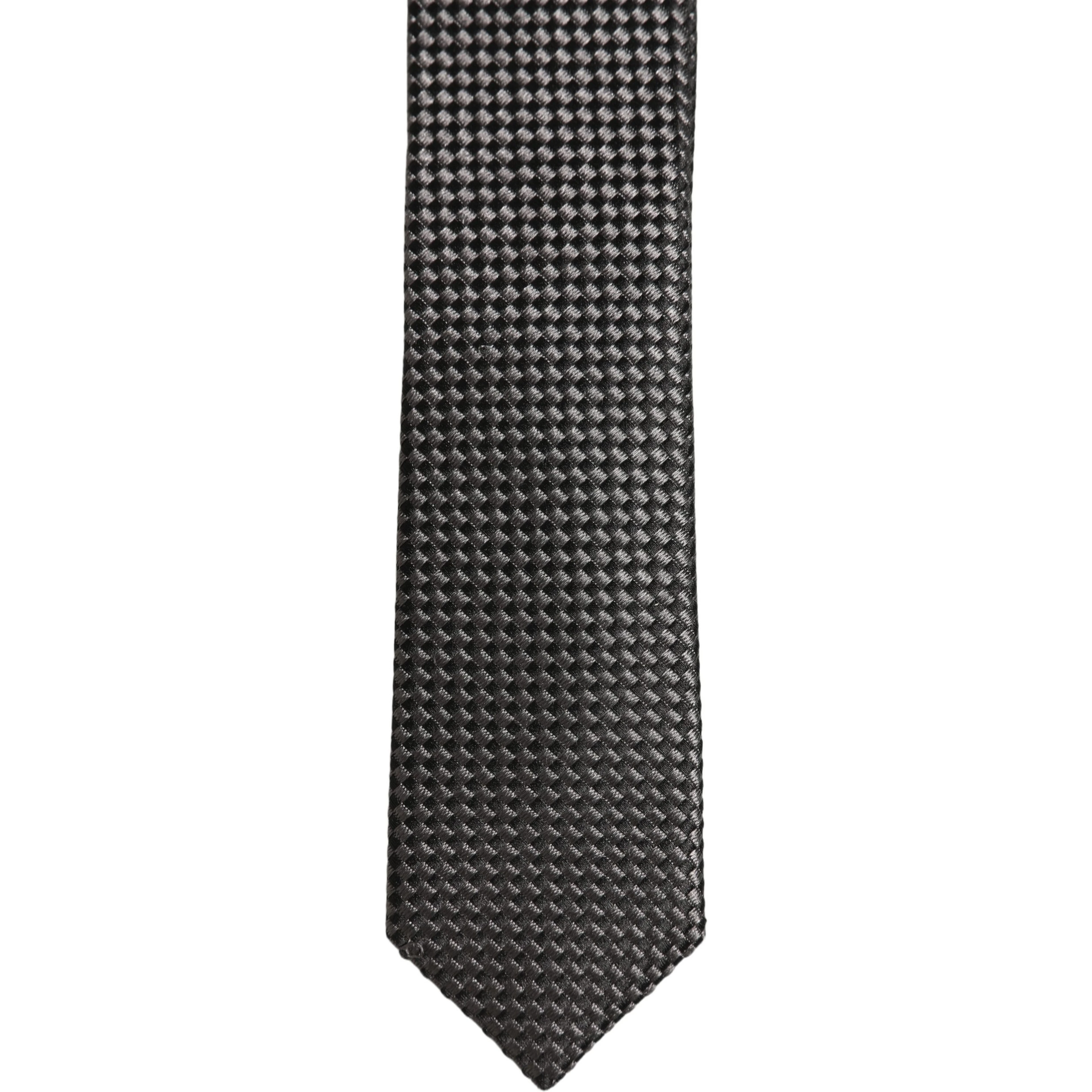 Dark Gray Textured Silk Adjustable Necktie Accessory Tie